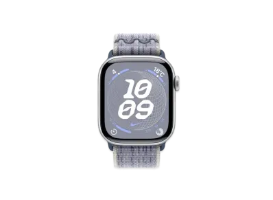 Apple Watch Series 10 GPS Model Silver Aluminiumcase Textile Nike Sports Loop "Gray/Blue"
