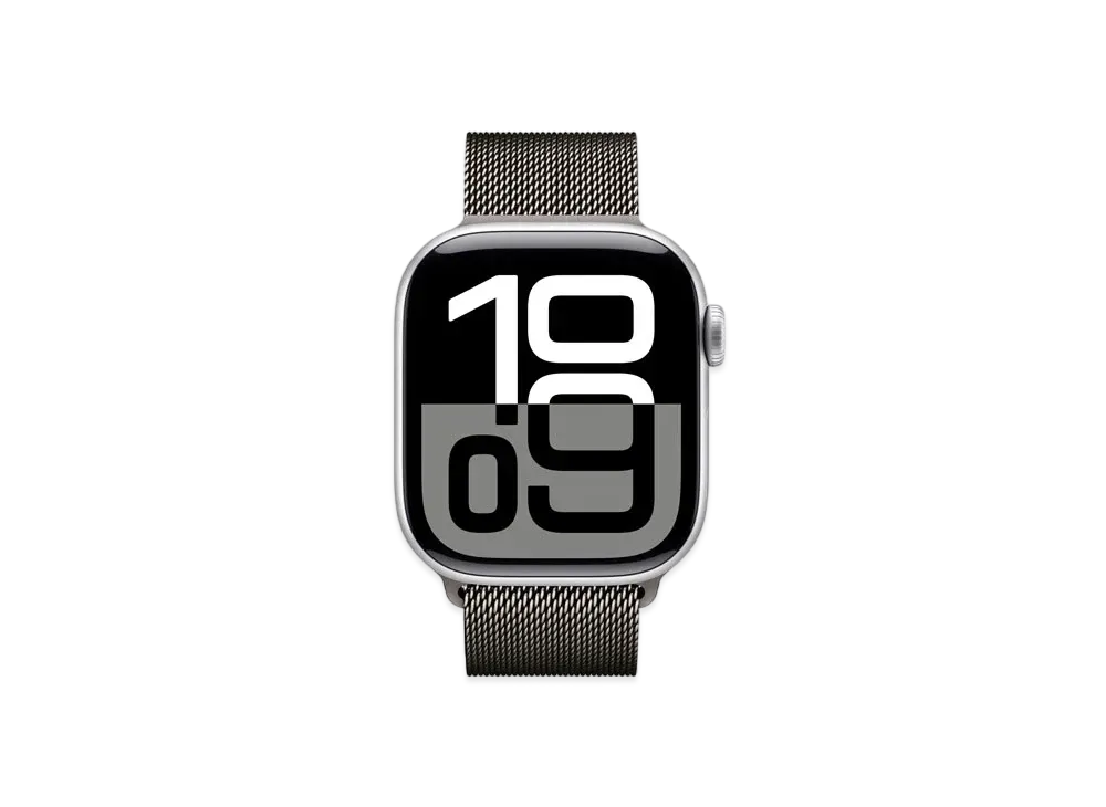 Apple Watch Series 10 GPS Model Silver Aluminiumcase Stainless Steel Milanese Loop "Slate"