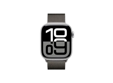 Apple Watch Series 10 GPS + Cellular Model Silver Aluminiumcase Stainless Steel Milanese Loop "Slate"