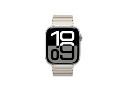 Apple Watch Series 10 GPS Model Silver Aluminiumcase Stainless Steel Link Bracelet "Natural"
