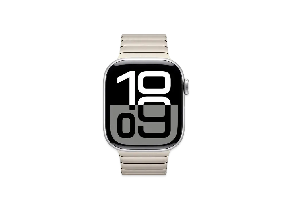 Apple Watch Series 10 GPS + Cellular Model Silver Aluminiumcase Stainless Steel Link Bracelet "Natural"