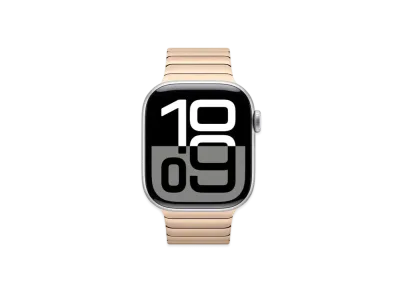 Apple Watch Series 10 GPS Model Silver Aluminiumcase Stainless Steel Link Bracelet "Gold"