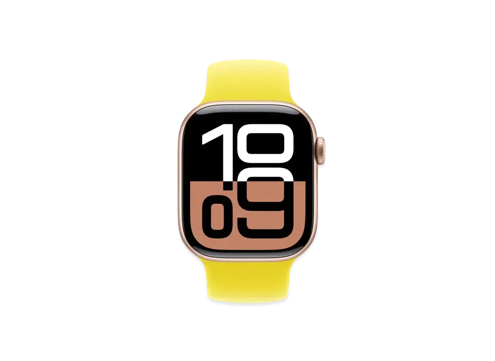 Apple Watch Series 10 GPS + Cellular Model Rose Gold Aluminiumcase Rubber Solo Loop "Star Fruit"