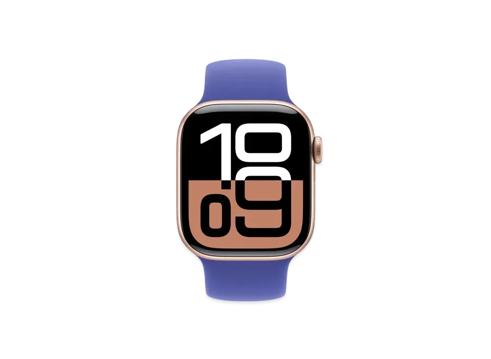 Apple Watch Series 10 GPS + Cellular Model Rose Gold Aluminiumcase Rubber Solo Loop "Ultramarine"