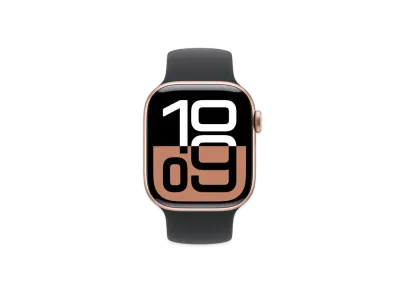 Apple Watch Series 10 GPS Model Rose Gold Aluminiumcase Rubber Solo Loop "Black"