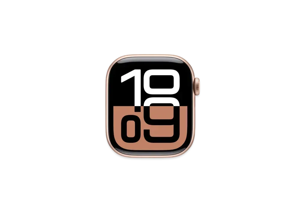 Apple Watch Series 10 GPS Model Rose Gold Aluminiumcase Rubber Solo Loop "Light Brush"