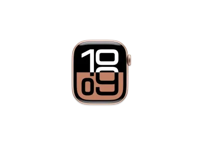 Apple Watch Series 10 GPS Model Rose Gold Aluminiumcase Rubber Sportsband "Star Light"