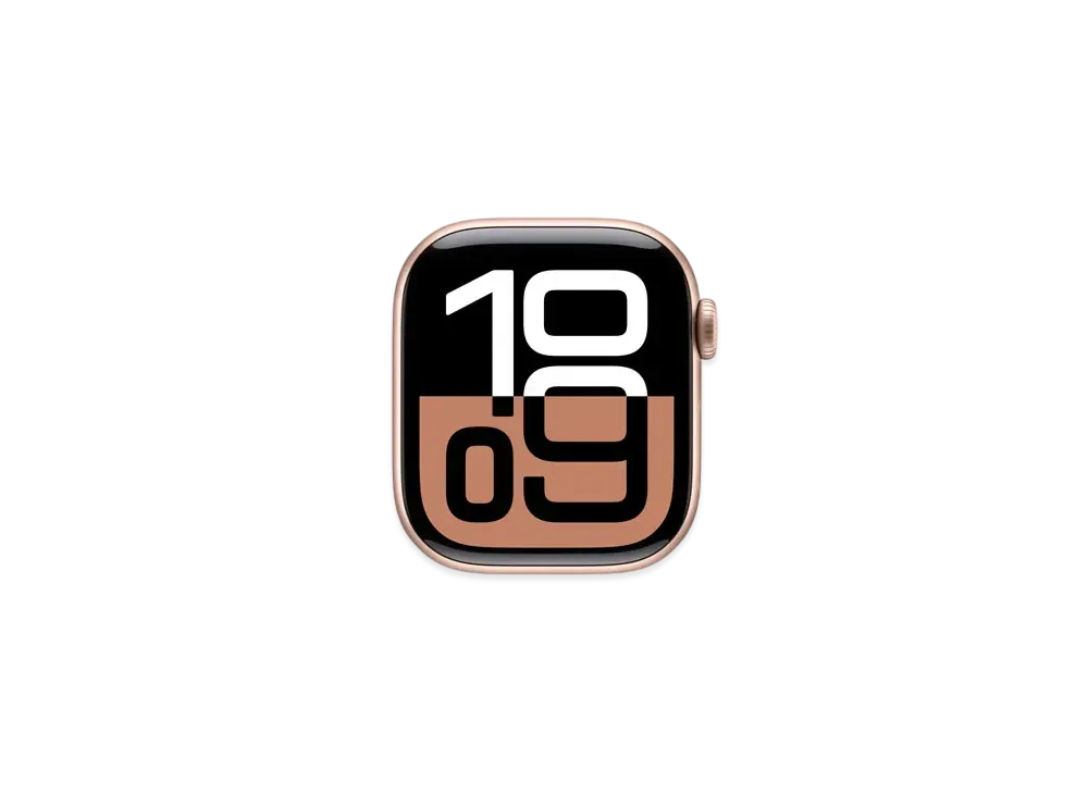 Apple Watch Series 10 GPS + Cellular Model Rose Gold Aluminiumcase Rubber Sportsband "Star Light"