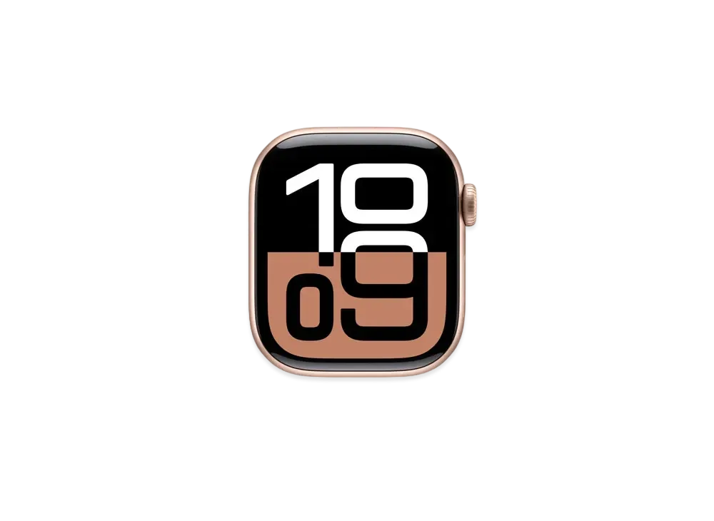 Apple Watch Series 10 GPS Model Rose Gold Aluminiumcase Rubber Sportsband "Light Brush"