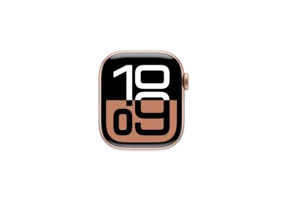 Apple Watch Series 10 GPS + Cellular Model Rose Gold Aluminiumcase Rubber Sportsband "Light Brush"