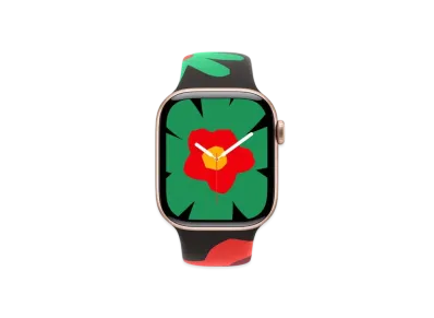 Apple Watch Series 10 GPS Model Rose Gold Aluminiumcase Rubber Sportsband "Black Unity/Unity Bloom"