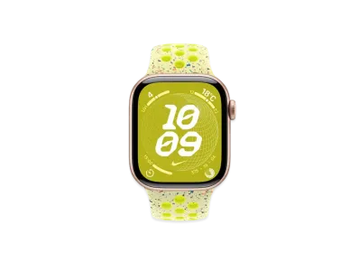 Apple Watch Series 10 GPS + Cellular Model Rose Gold Aluminiumcase Rubber Nike Sportsband "Bolt Splash"