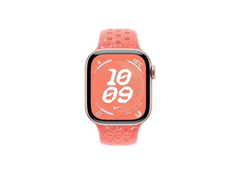 Apple Watch Series 10 GPS Model Rose Gold Aluminiumcase Rubber Nike Sportsband "Magic Ember"