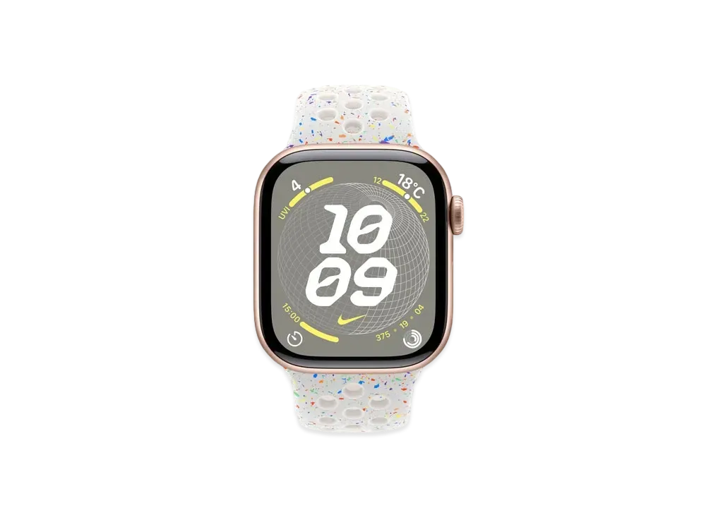 Apple Watch Series 10 GPS Model Rose Gold Aluminiumcase Rubber Nike Sportsband "Pure Platinum"