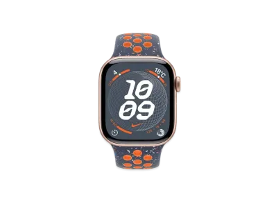 Apple Watch Series 10 GPS + Cellular Model Rose Gold Aluminiumcase Rubber Nike Sportsband "Blue Frame"