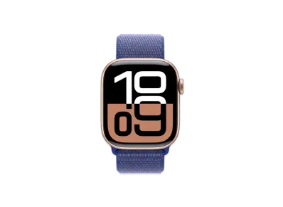 Apple Watch Series 10 GPS + Cellular Model Rose Gold Aluminiumcase Textile Sports Loop "Ultramarine"