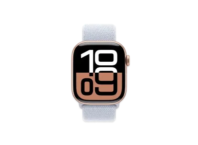 Apple Watch Series 10 GPS Model Rose Gold Aluminiumcase Textile Sports Loop "Blue Cloud"