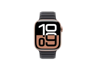 Apple Watch Series 10 GPS Model Rose Gold Aluminiumcase Textile Magnetic Link "Black"