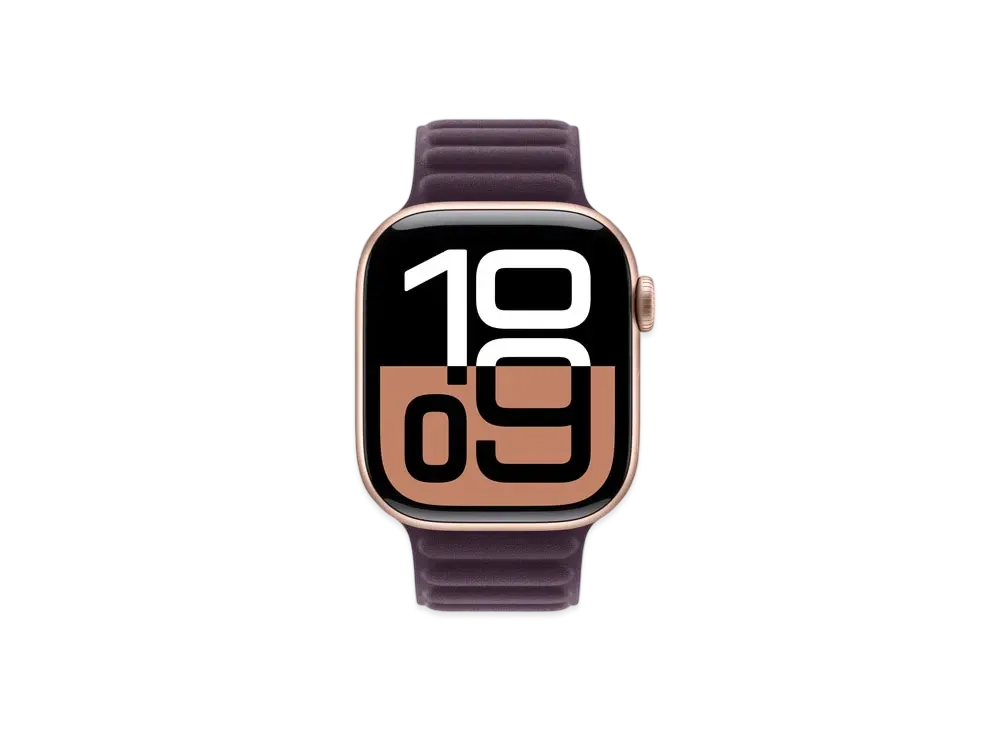 Apple Watch Series 10 GPS Model Rose Gold Aluminiumcase Textile Magnetic Link "Blackberry"