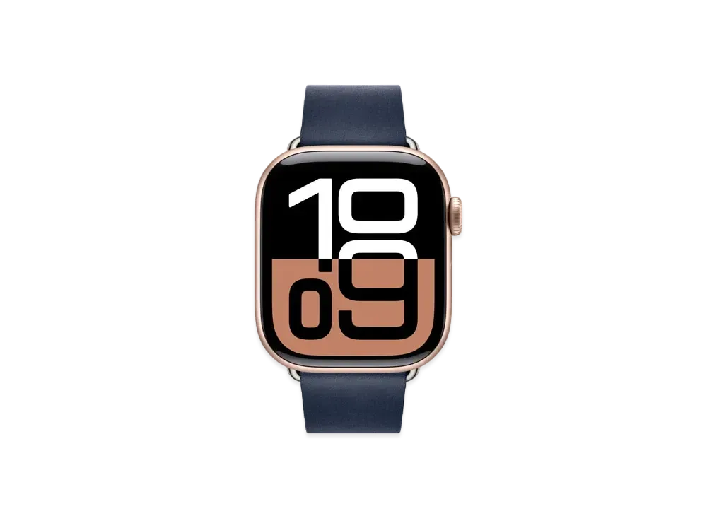 Apple Watch Series 10 GPS Model Rose Gold Aluminiumcase Textile Modern Buckle "Deep Blue"