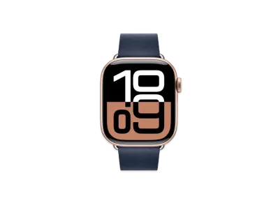 Apple Watch Series 10 GPS Model Rose Gold Aluminiumcase Textile Modern Buckle "Deep Blue"
