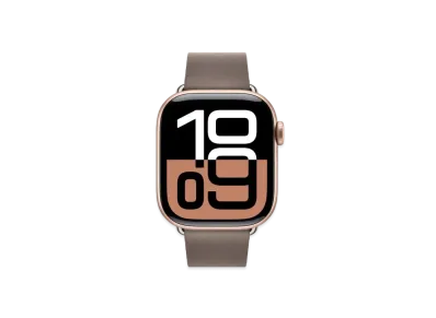 Apple Watch Series 10 GPS + Cellular Model Rose Gold Aluminiumcase Textile Modern Buckle "Dark Taupe"