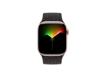 Apple Watch Series 10 GPS + Cellular Model Rose Gold Aluminiumcase Textile Braided Solo Loop "Black Unity"
