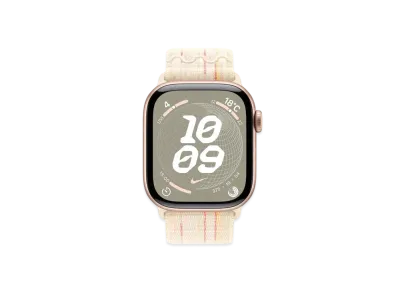 Apple Watch Series 10 GPS Model Rose Gold Aluminiumcase Textile Nike Sports Loop "Star Light/Pink"