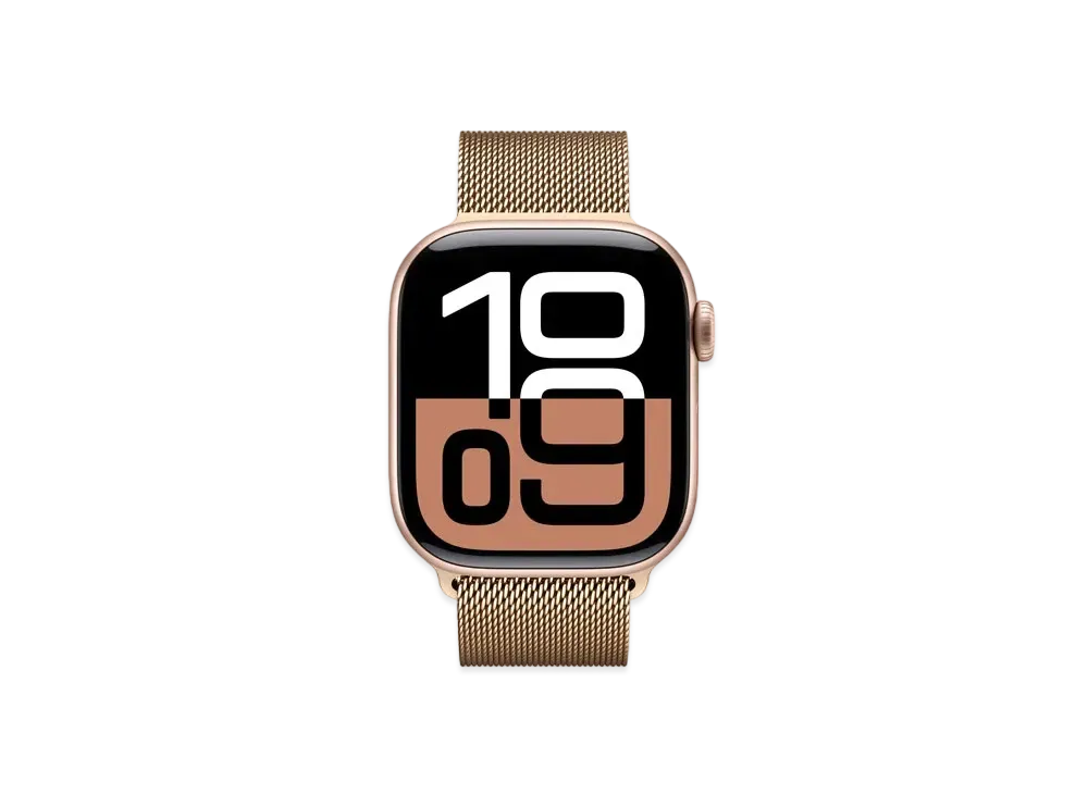 Apple Watch Series 10 GPS Model Rose Gold Aluminiumcase Stainless Steel Milanese Loop "Gold"