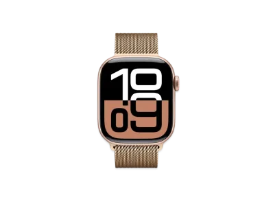 Apple Watch Series 10 GPS Model Rose Gold Aluminiumcase Stainless Steel Milanese Loop "Gold"