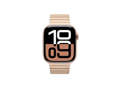 Apple Watch Series 10 GPS + Cellular Model Rose Gold Aluminiumcase Stainless Steel Link Bracelet "Gold"