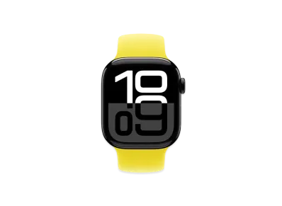 Apple Watch Series 10 GPS + Cellular Model Jet Black Aluminiumcase Rubber Solo Loop "Star Fruit"