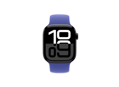Apple Watch Series 10 GPS + Cellular Model Jet Black Aluminiumcase Rubber Solo Loop "Ultramarine"