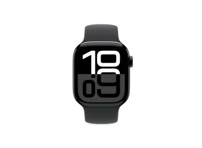 Apple Watch Series 10 GPS + Cellular Model Jet Black Aluminiumcase Rubber Solo Loop "Black"