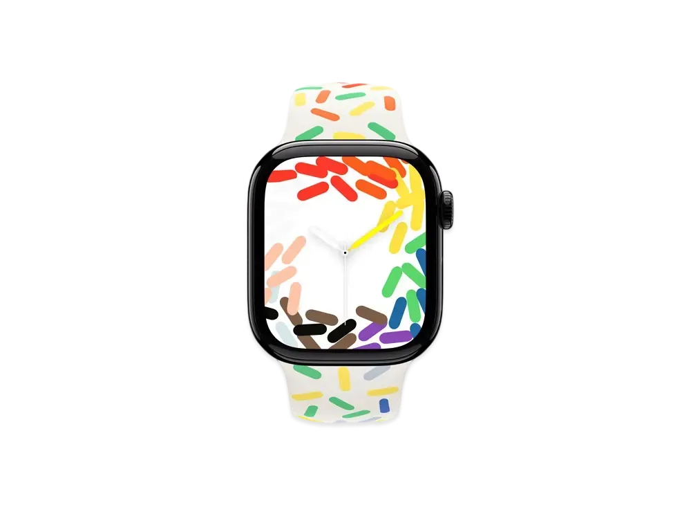 Apple Watch Series 10 GPS + Cellular Model Jet Black Aluminiumcase Rubber Sportsband "Pride Edition"