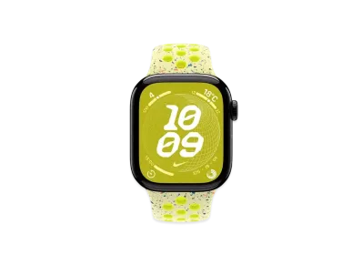 Apple Watch Series 10 GPS Model Jet Black Aluminiumcase Rubber Nike Sportsband "Bolt Splash"