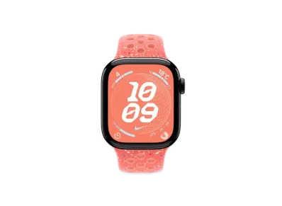 Apple Watch Series 10 GPS Model Jet Black Aluminiumcase Rubber Nike Sportsband "Magic Ember"