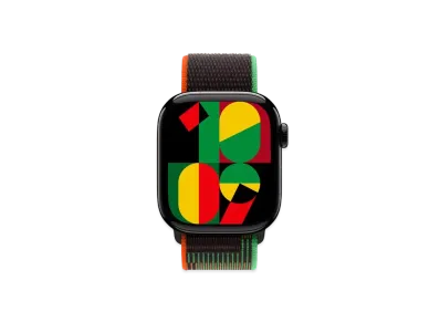 Apple Watch Series 10 GPS Model Jet Black Aluminiumcase Textile Sports Loop "Black Unity"