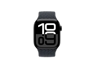 Apple Watch Series 10 GPS + Cellular Model Jet Black Aluminiumcase Textile Braided Solo Loop "Midnight"