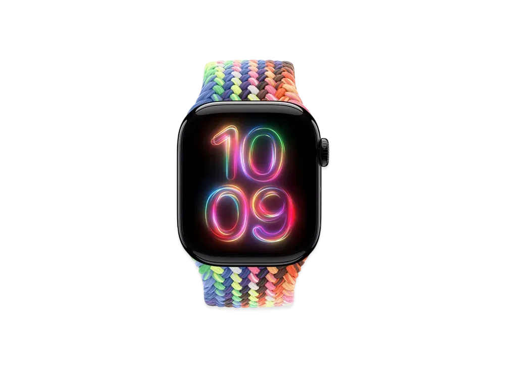 Apple Watch Series 10 GPS Model Jet Black Aluminiumcase Textile Braided Solo Loop "Pride Edition"