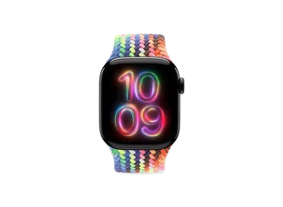 Apple Watch Series 10 GPS + Cellular Model Jet Black Aluminiumcase Textile Braided Solo Loop "Pride Edition"