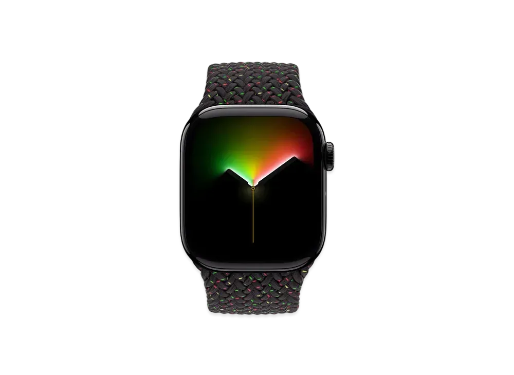 Apple Watch Series 10 GPS Model Jet Black Aluminiumcase Textile Braided Solo Loop "Black Unity"