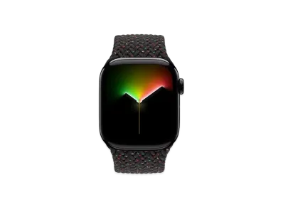 Apple Watch Series 10 GPS + Cellular Model Jet Black Aluminiumcase Textile Braided Solo Loop "Black Unity"
