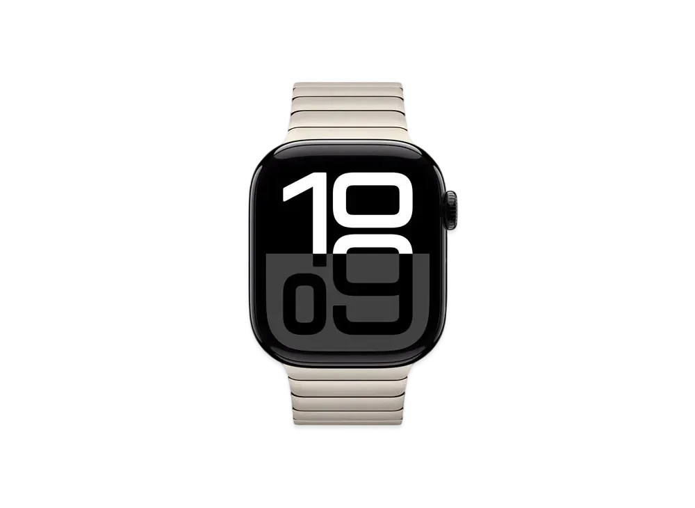 Apple Watch Series 10 GPS Model Jet Black Aluminiumcase Stainless Steel Link Bracelet "Natural"
