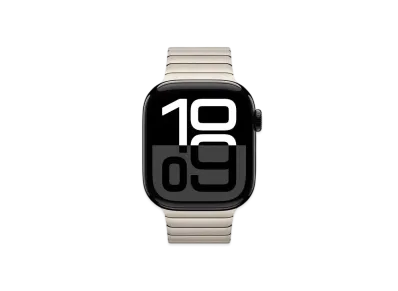 Apple Watch Series 10 GPS Model Jet Black Aluminiumcase Stainless Steel Link Bracelet "Natural"