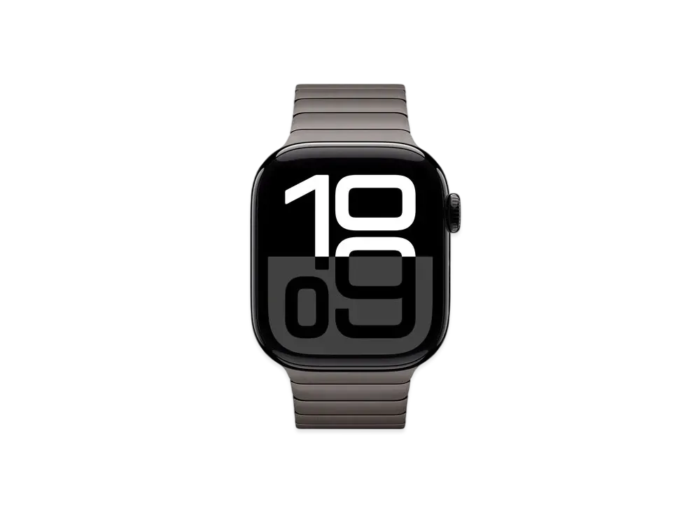 Apple Watch Series 10 GPS Model Jet Black Aluminiumcase Stainless Steel Link Bracelet "Slate"