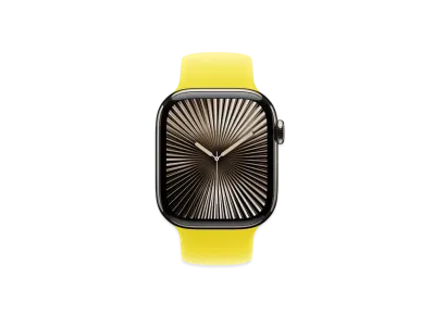 Apple Watch Series 10 GPS + Cellular Model Natural Titaniumcase Rubber Solo Loop "Star Fruit"