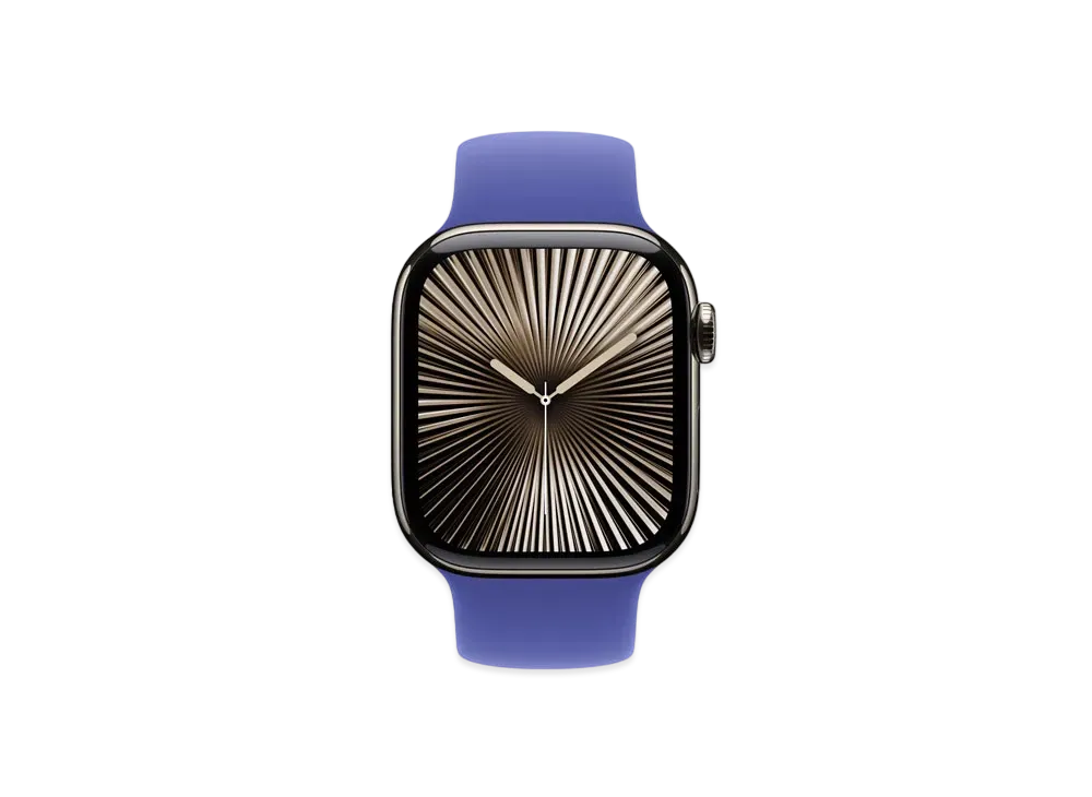 Apple Watch Series 10 GPS + Cellular Model Natural Titaniumcase Rubber Solo Loop "Ultramarine"