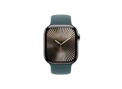 Apple Watch Series 10 GPS + Cellular Model Natural Titaniumcase Rubber Solo Loop "Lake Green"