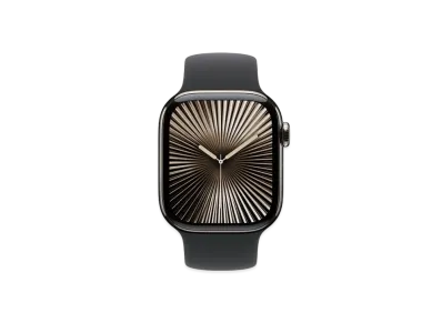 Apple Watch Series 10 GPS + Cellular Model Natural Titaniumcase Rubber Solo Loop "Black"
